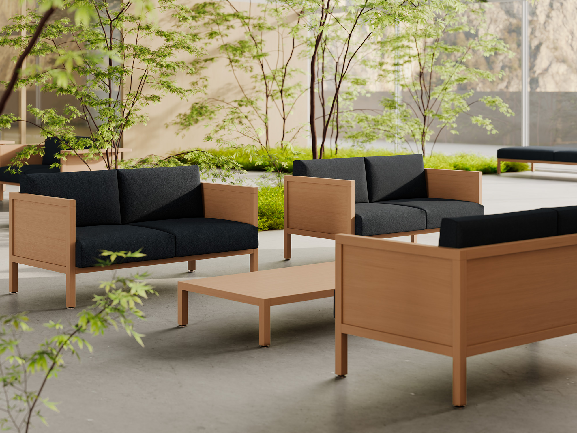 Borealis, il sistema di sedute modulari progettato da Snøhetta, in collaborazione con Citterio. Ph: Shestakovych Studio