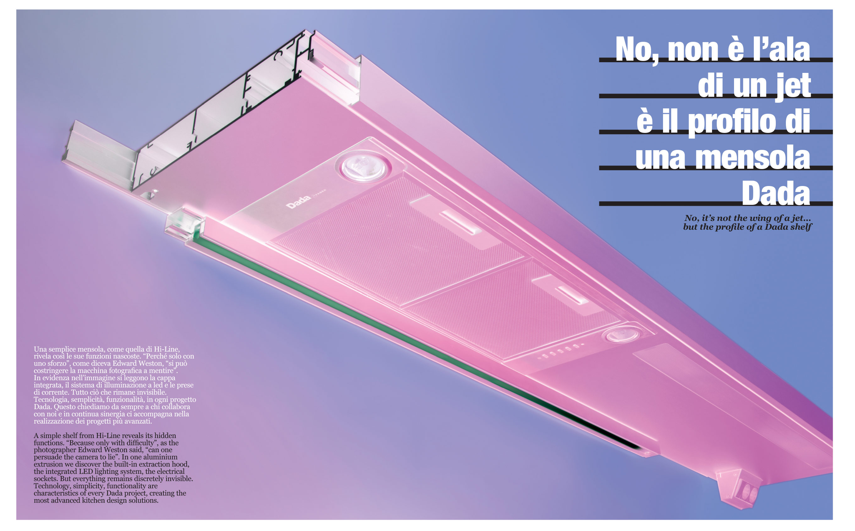 A 2012 catalogue for Ferruccio Laviani's Hi-Line shelf. Image: Miro Zagnoli