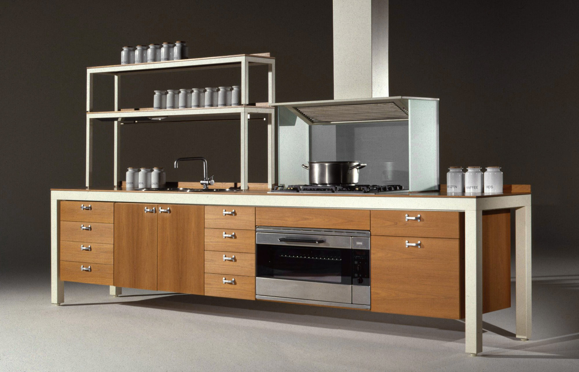 Luca Meda's Banco concentrates the main functions of a kitchen into a free-standing structure