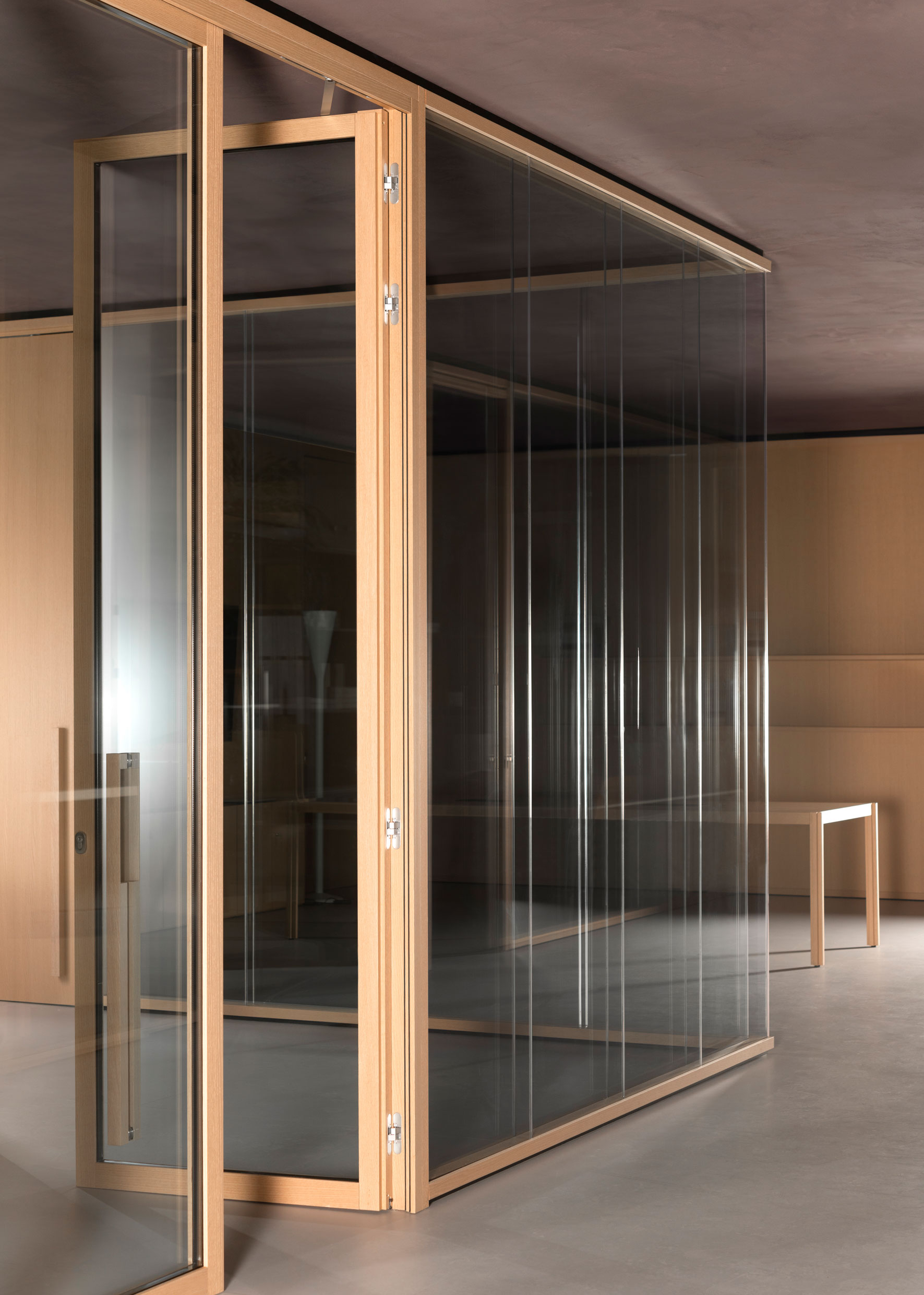 Wood Wall 105mm. Detail of the hinged door – ph. Daniela Trost