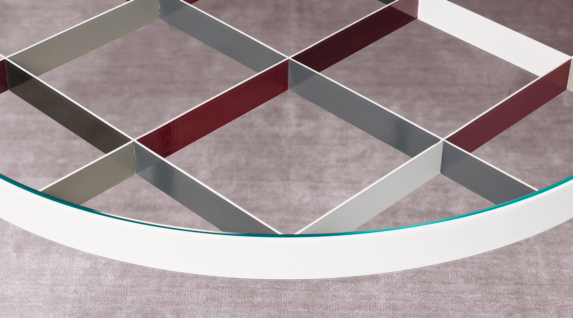 multicolor painted table structure detail in wood